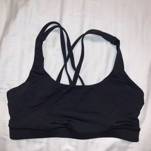 EUC black lululemon sports bra, size 8
